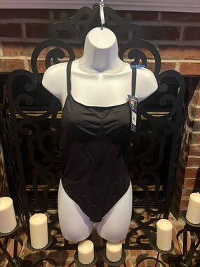 Maidenform Black Seamless Thong Bodysuit with Adjustable Straps Size:XL